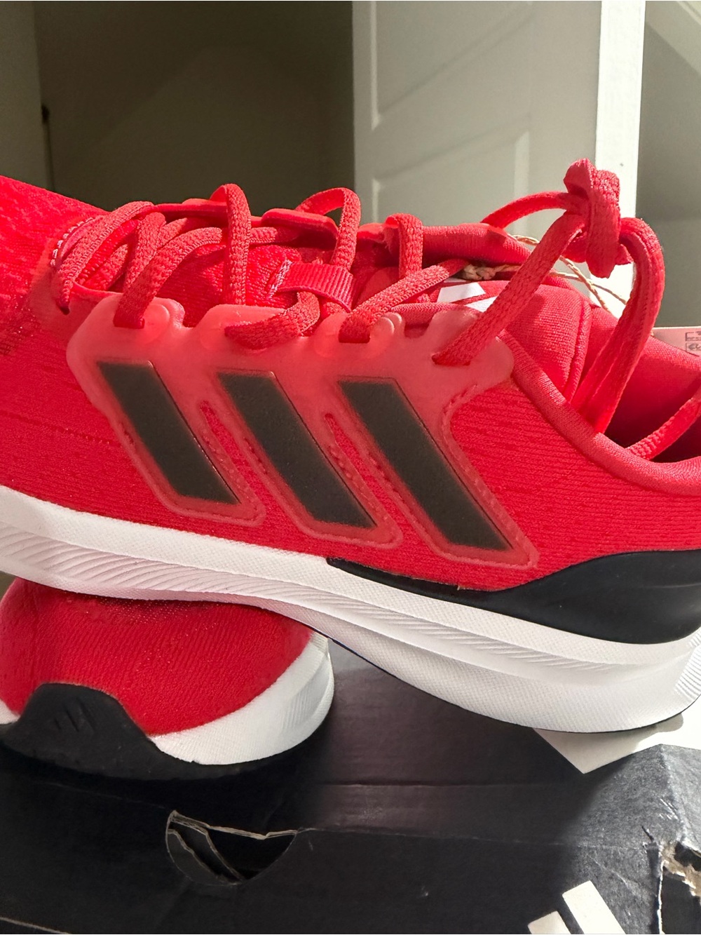 adidas Kids Red and Black Athletic Sneakers